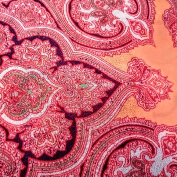 ANA Sheer Coral Paisley Print Short Sleeve Top - Picture 6 of 6